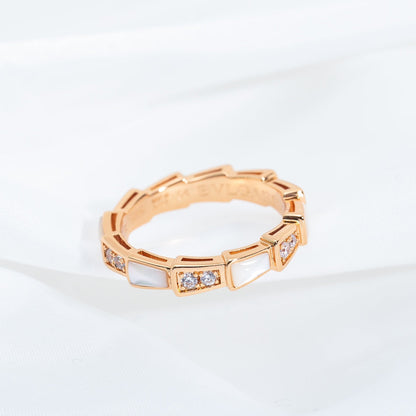 [Rose Jewelrys]SERPENTI RING PINK GOLD DIAMOND MOP 3MM