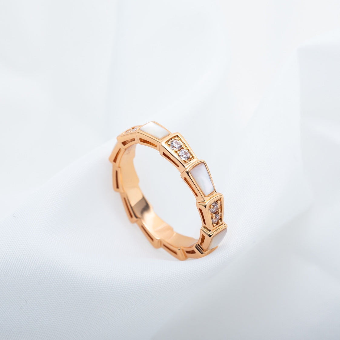 [Rose Jewelrys]SERPENTI RING PINK GOLD DIAMOND MOP 3MM