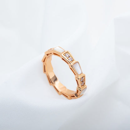 [Rose Jewelrys]SERPENTI RING PINK GOLD DIAMOND MOP 3MM