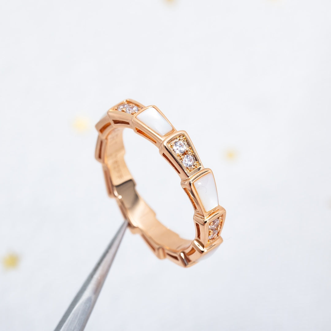 [Rose Jewelrys]SERPENTI RING PINK GOLD DIAMOND MOP 3MM