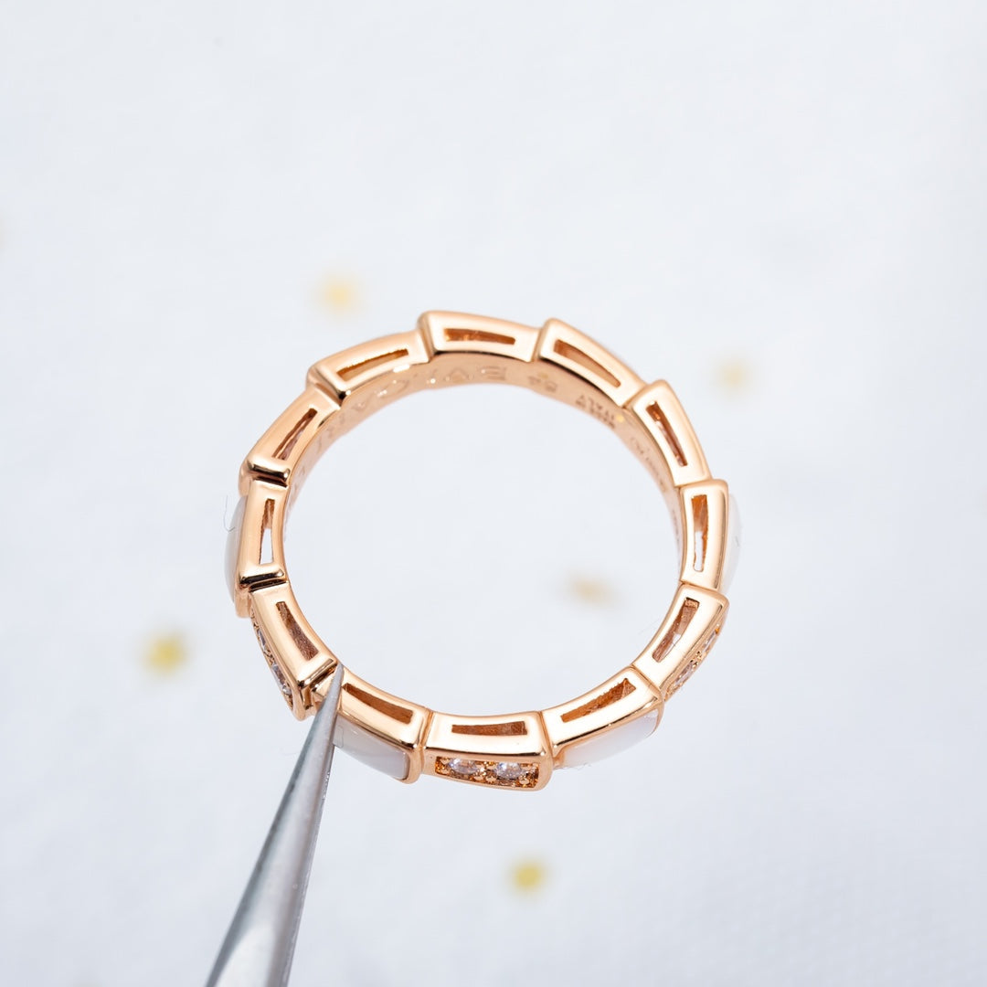 [Rose Jewelrys]SERPENTI RING PINK GOLD DIAMOND MOP 3MM