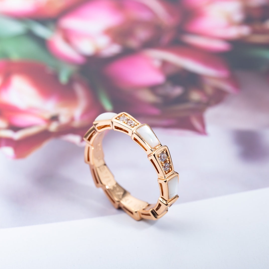 [Rose Jewelrys]SERPENTI RING PINK GOLD DIAMOND MOP 3MM