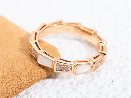 [Rose Jewelrys]SERPENTI RING PINK GOLD DIAMOND MOP 3MM