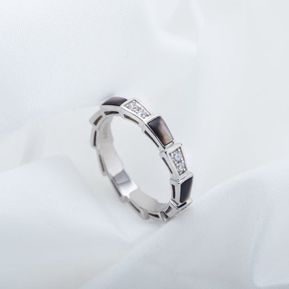 [Rose Jewelrys]SERPENTI RING SILVER  DIAMOND BLACK MOP 3MM