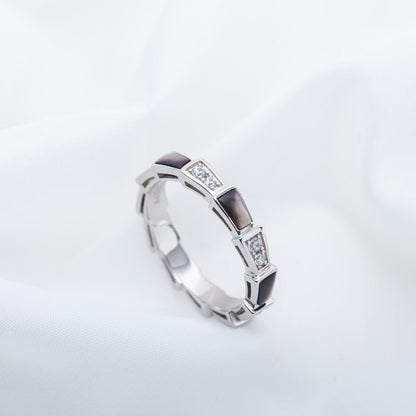 [Rose Jewelrys]SERPENTI RING SILVER  DIAMOND BLACK MOP 3MM