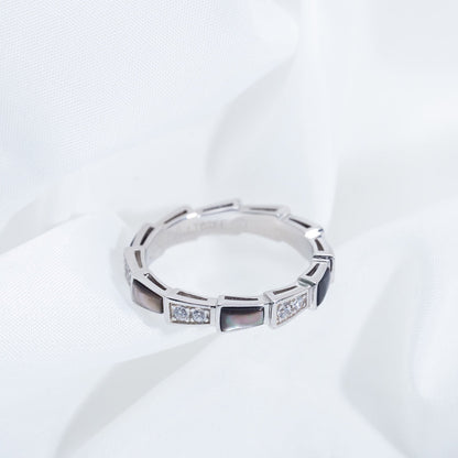 [Rose Jewelrys]SERPENTI RING SILVER  DIAMOND BLACK MOP 3MM