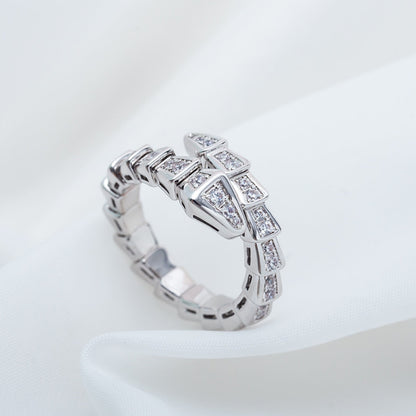 [Rose Jewelrys]SERPENTI RING SILVER DIAMOND PAVED 4MM