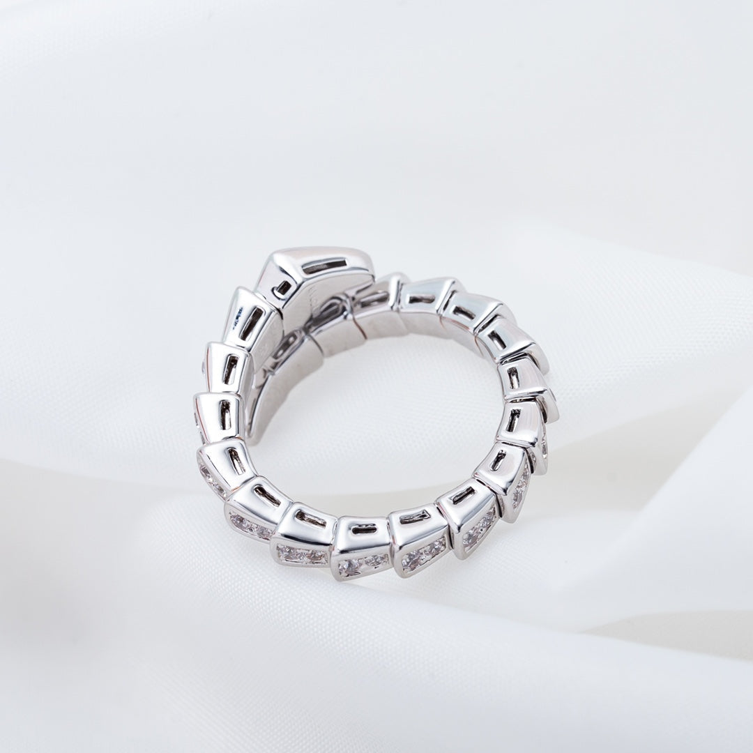 [Rose Jewelrys]SERPENTI RING SILVER DIAMOND PAVED 4MM