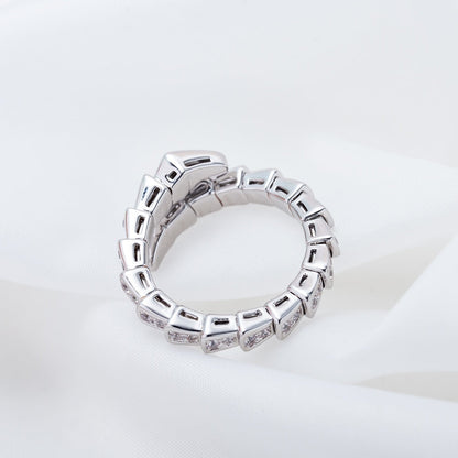 [Rose Jewelrys]SERPENTI RING SILVER DIAMOND PAVED 4MM