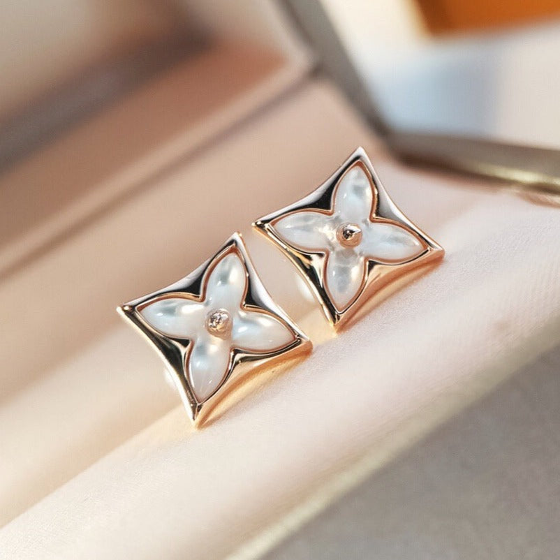 [Rose Jewelrys]STAR MOP PINK GOLD EARRINGS