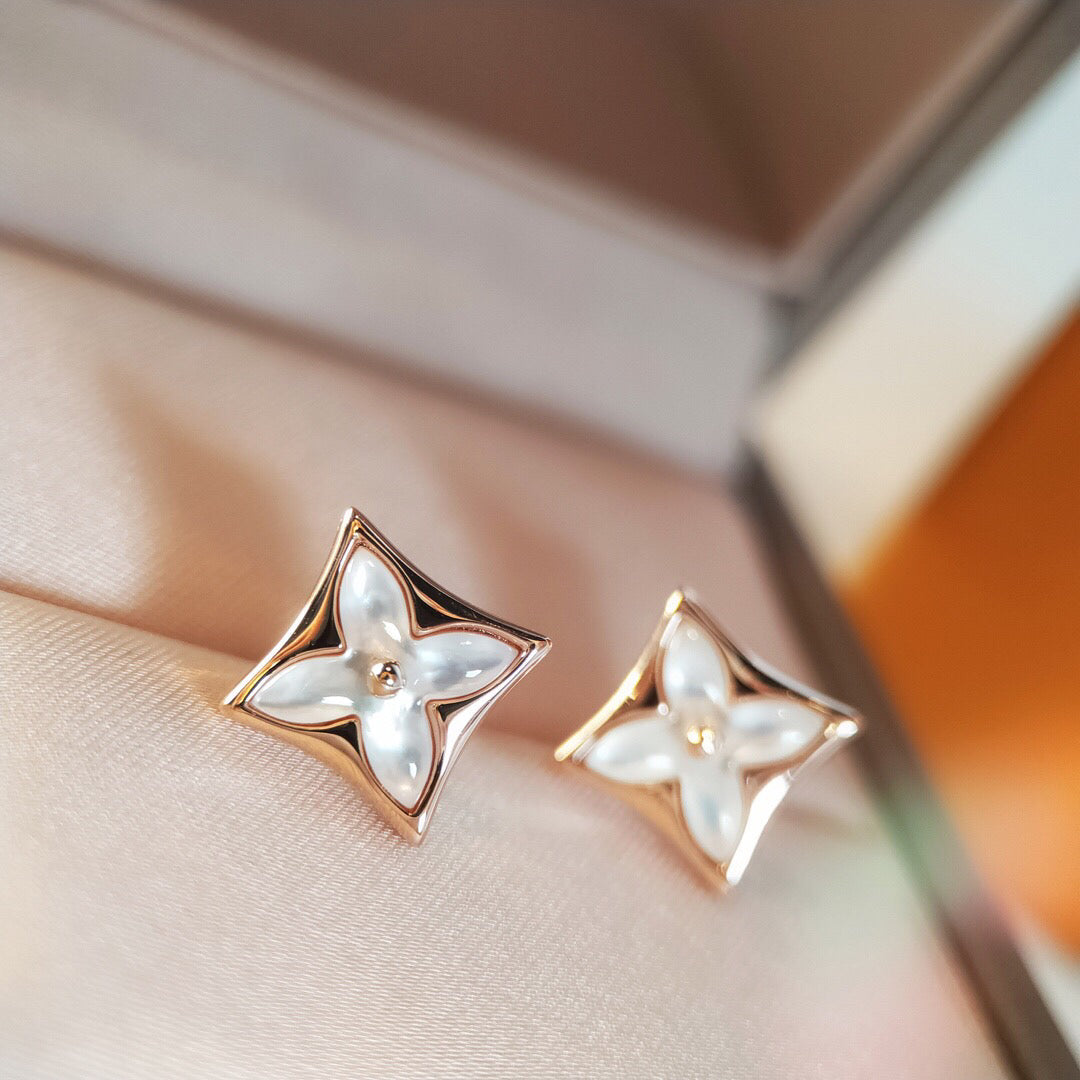 [Rose Jewelrys]STAR MOP PINK GOLD EARRINGS