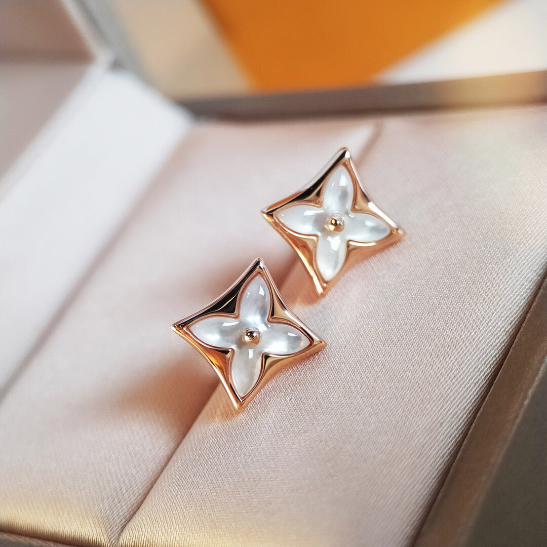 [Rose Jewelrys]STAR MOP PINK GOLD EARRINGS
