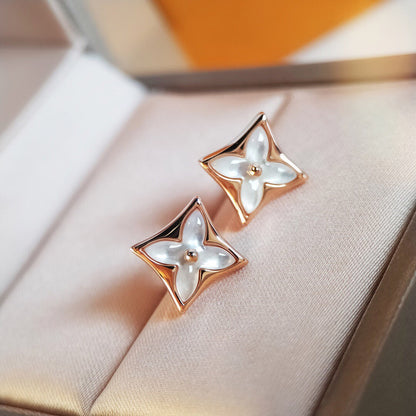 [Rose Jewelrys]STAR MOP PINK GOLD EARRINGS