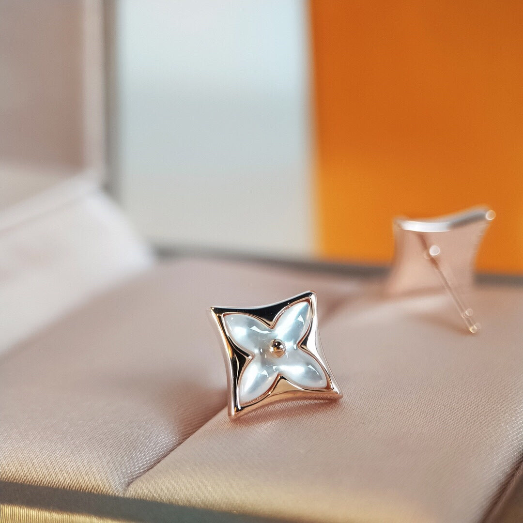 [Rose Jewelrys]STAR MOP PINK GOLD EARRINGS