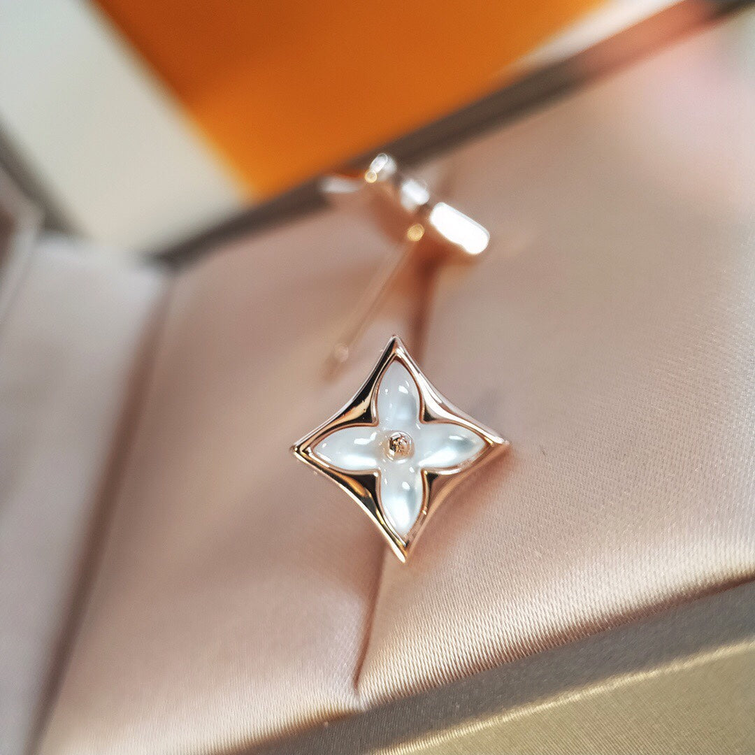 [Rose Jewelrys]STAR MOP PINK GOLD EARRINGS