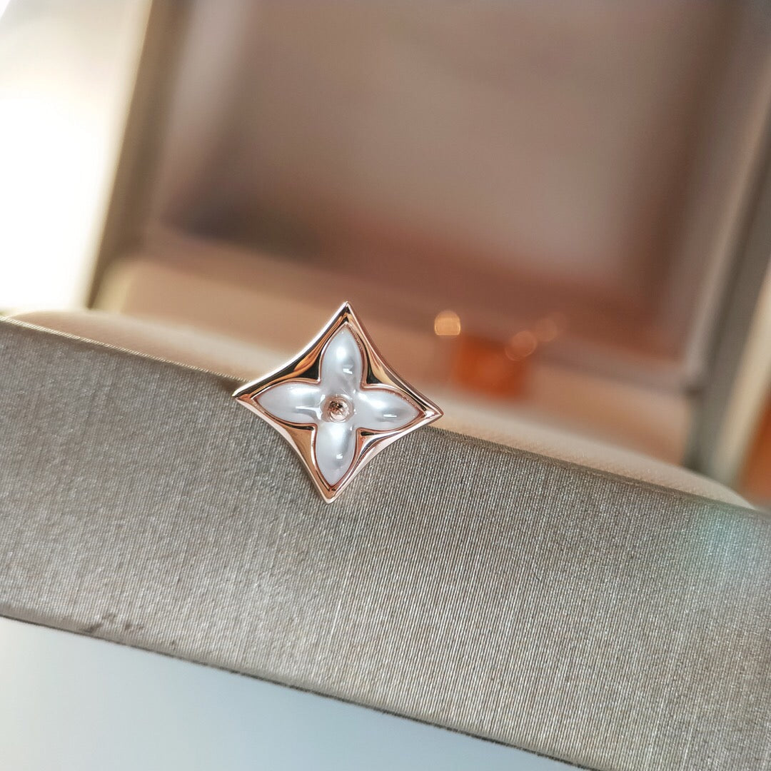 [Rose Jewelrys]STAR MOP PINK GOLD EARRINGS