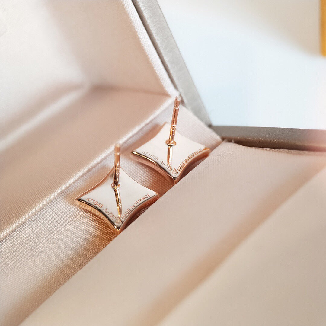 [Rose Jewelrys]STAR MOP PINK GOLD EARRINGS