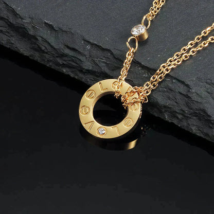 [Rose Jewelrys]LOVE NECKLACE 16MM 2 DIAMONDS