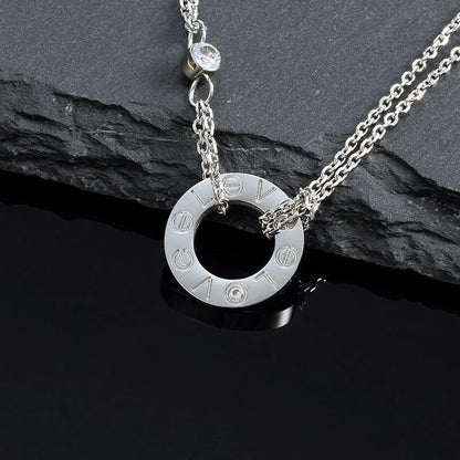 [Rose Jewelrys]LOVE NECKLACE 16MM 2 DIAMONDS