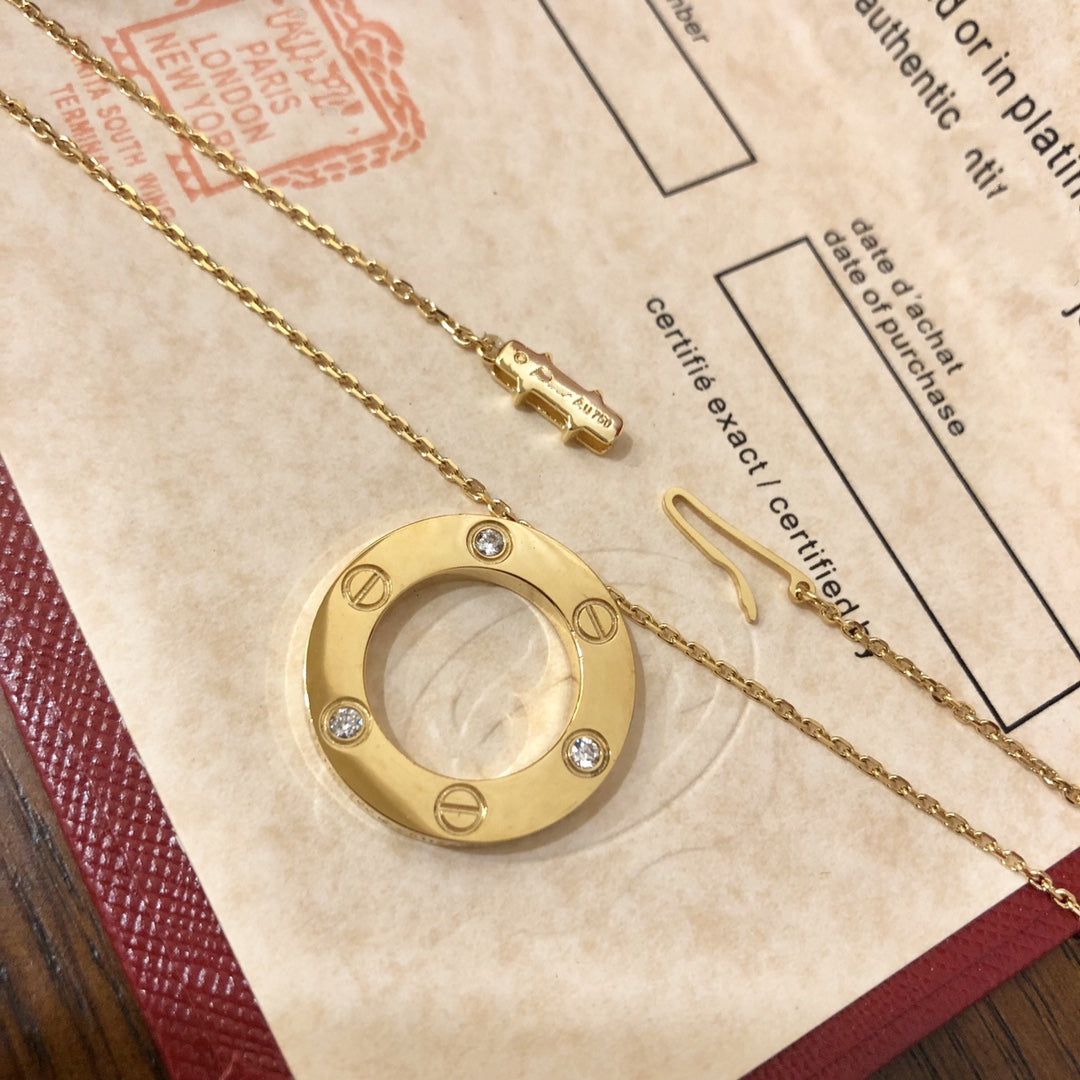 [Rose Jewelrys]LOVE NECKLACE 16MM 3 DIAMONDS