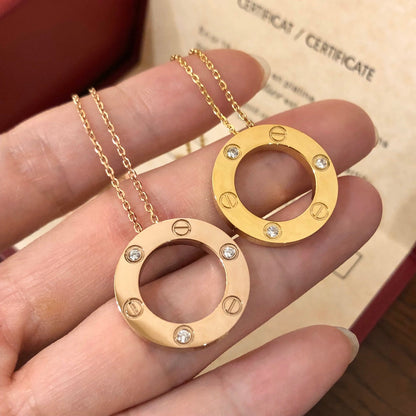 [Rose Jewelrys]LOVE NECKLACE 16MM 3 DIAMONDS