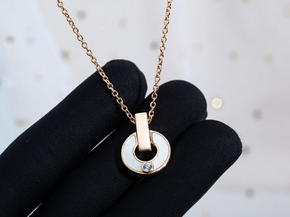[Rose Jewelrys]GARI NECKLACE PINK GOLD MOP