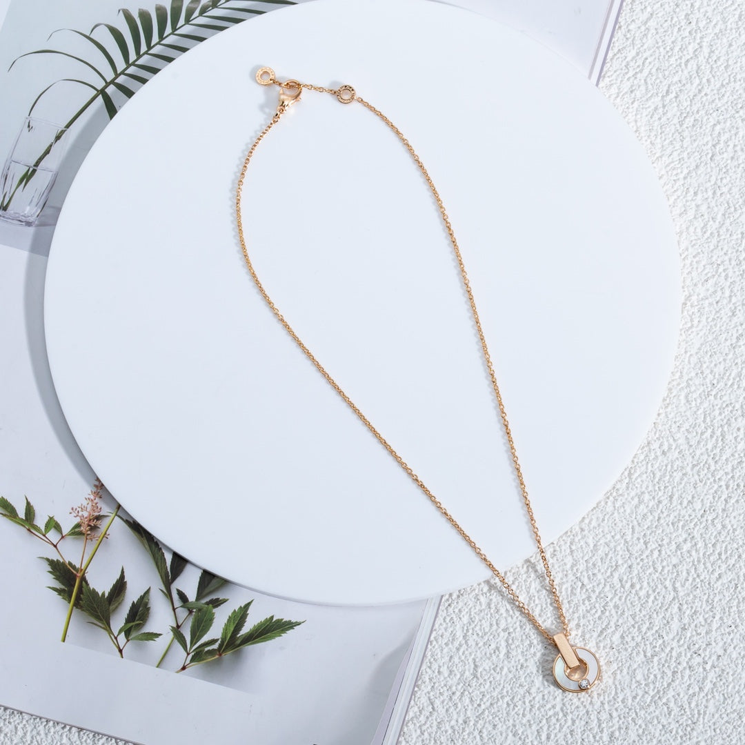[Rose Jewelrys]GARI NECKLACE PINK GOLD MOP