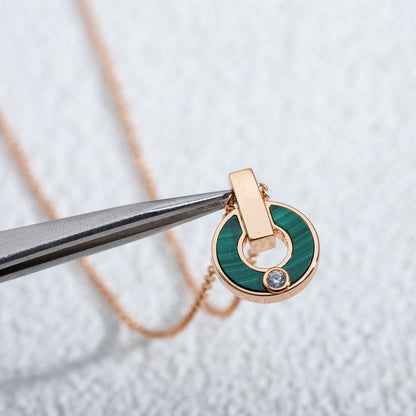 [Rose Jewelrys]GARI NECKLACE PINK GOLD MALACHITE