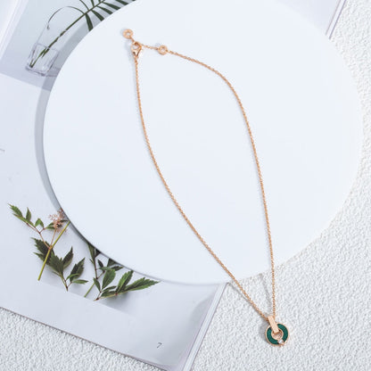 [Rose Jewelrys]GARI NECKLACE PINK GOLD MALACHITE