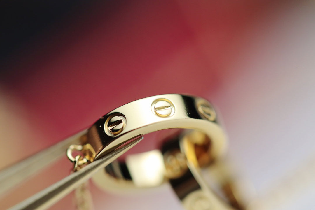 [Rose Jewelrys]LOVE NECKLACE DOUBLE RING GOLD