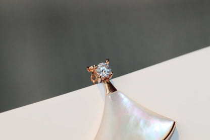 [Rose Jewelrys]DREAM NECKLACE WHITE MOP PINK GOLD 1 DIAMOND