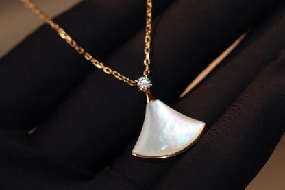 [Rose Jewelrys]DREAM NECKLACE WHITE MOP PINK GOLD 1 DIAMOND