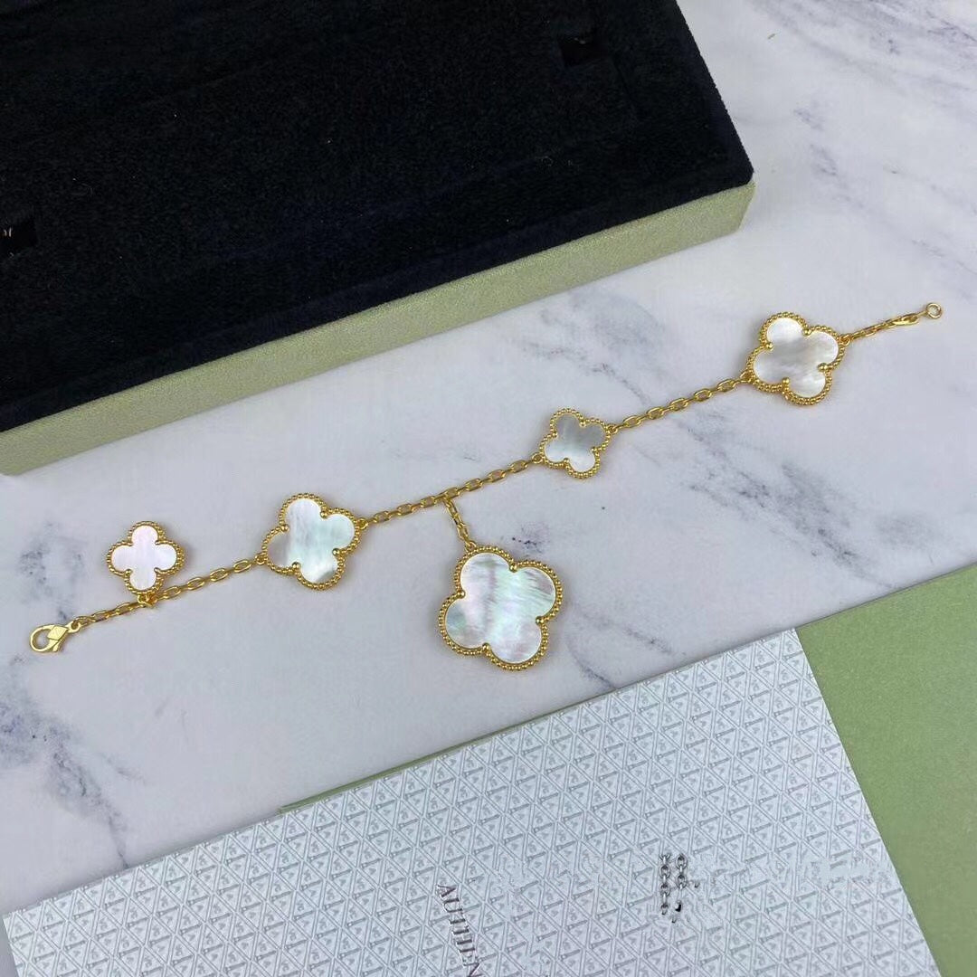 [Rose Jewelrys]MAGIC CLOVER MOP GOLD BRACELET 5 MOTIFS