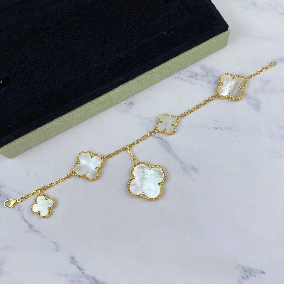 [Rose Jewelrys]MAGIC CLOVER MOP GOLD BRACELET 5 MOTIFS