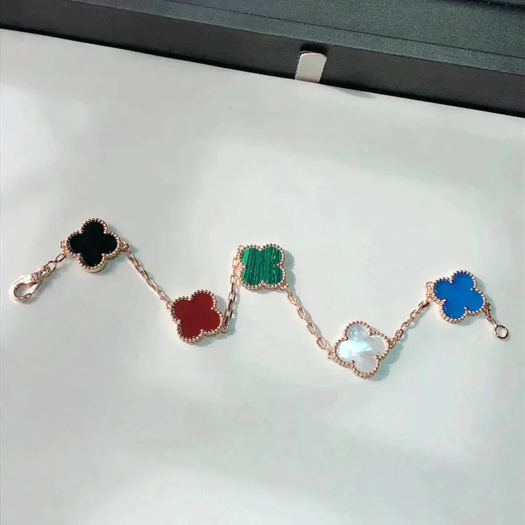 [Rose Jewelrys]CLOVER 5 MOTIFS MULTICOLOR  BRACELET