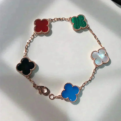 [Rose Jewelrys]CLOVER 5 MOTIFS MULTICOLOR  BRACELET