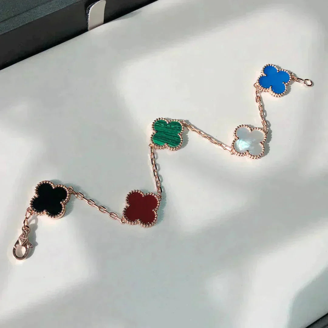 [Rose Jewelrys]CLOVER 5 MOTIFS MULTICOLOR  BRACELET