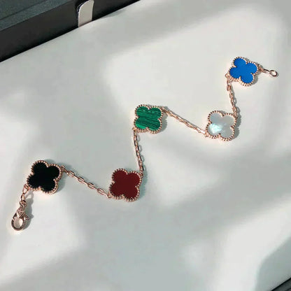 [Rose Jewelrys]CLOVER 5 MOTIFS MULTICOLOR  BRACELET