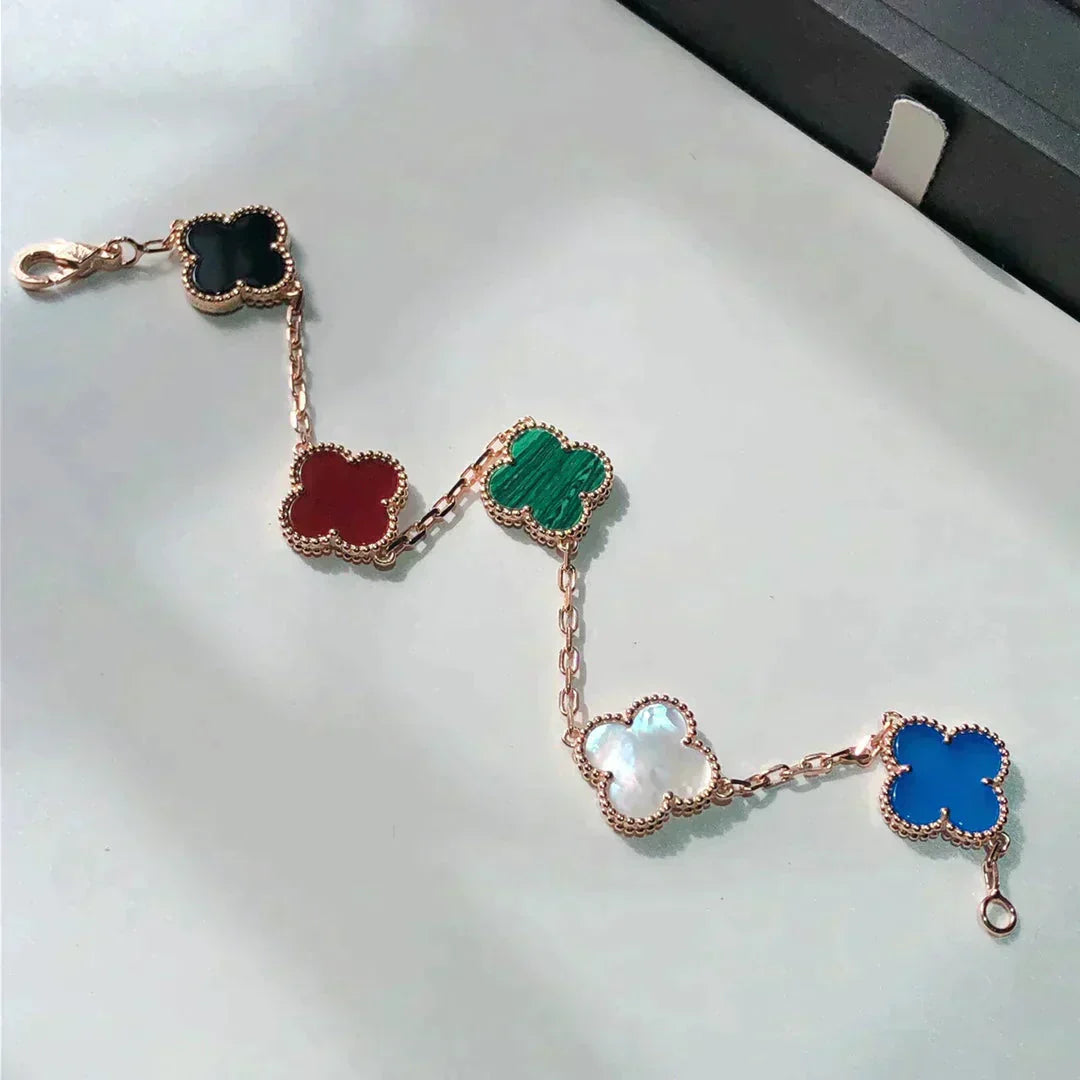 [Rose Jewelrys]CLOVER 5 MOTIFS MULTICOLOR  BRACELET