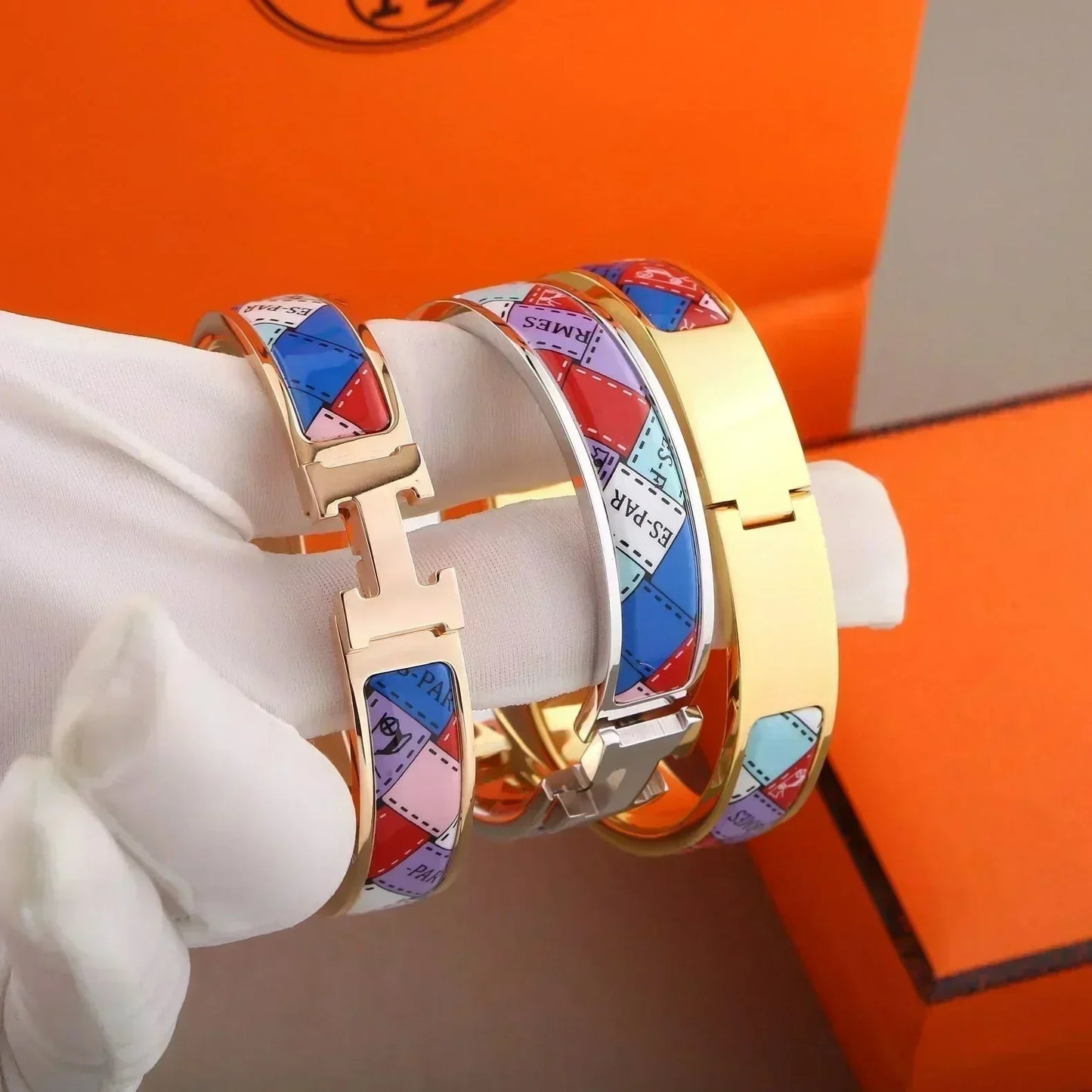[Rose Jewelrys]H BRACELET DOTTED BORDER 12MM