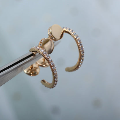 [Rose Jewelrys]JUSTE EARRINGS 12.75MM PINK GOLD DIAMOND