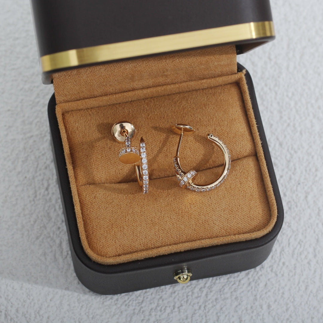 [Rose Jewelrys]JUSTE EARRINGS 12.75MM PINK GOLD DIAMOND