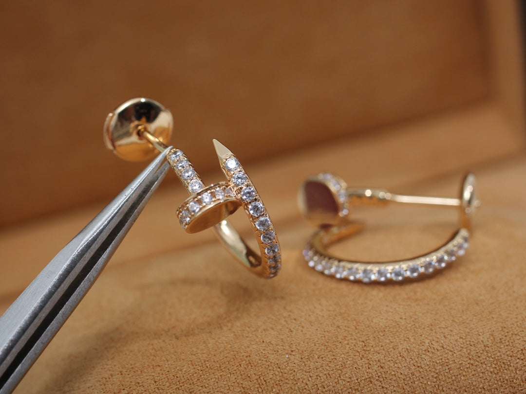 [Rose Jewelrys]JUSTE EARRINGS 12.75MM PINK GOLD DIAMOND