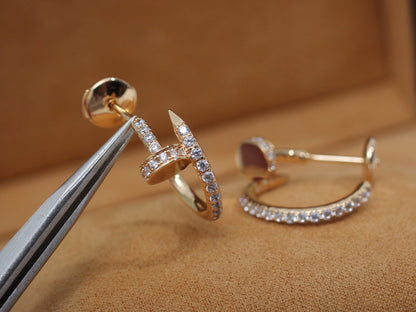 [Rose Jewelrys]JUSTE EARRINGS 12.75MM PINK GOLD DIAMOND