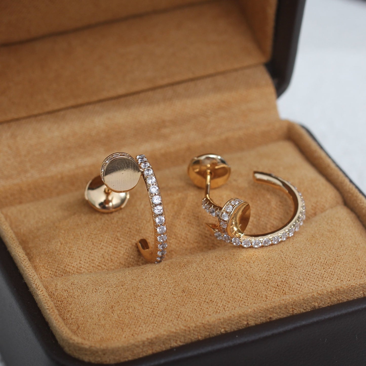 [Rose Jewelrys]JUSTE EARRINGS 12.75MM PINK GOLD DIAMOND