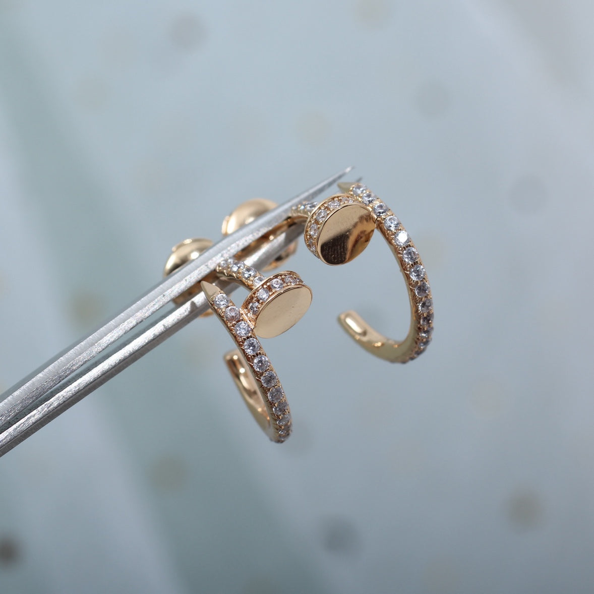 [Rose Jewelrys]JUSTE EARRINGS 12.75MM PINK GOLD DIAMOND