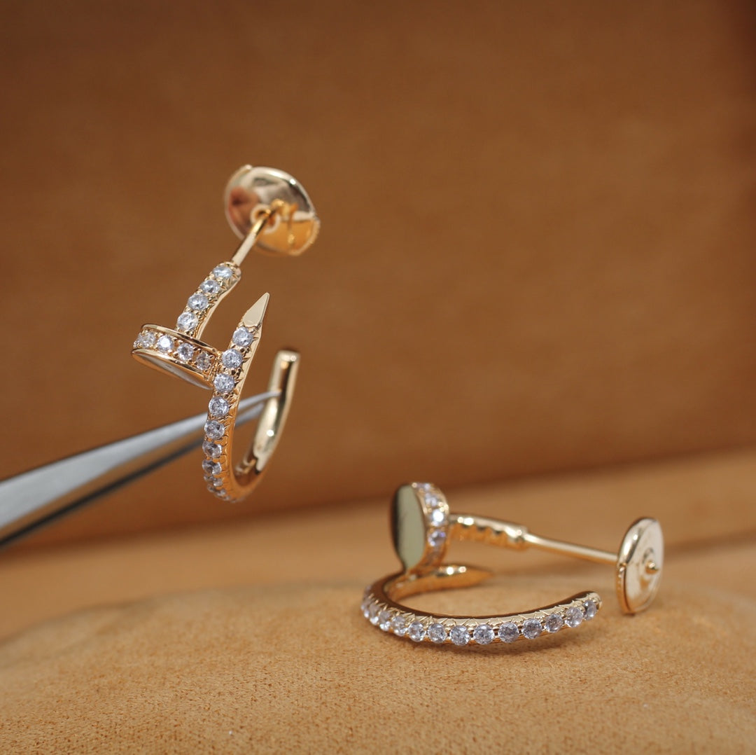 [Rose Jewelrys]JUSTE EARRINGS 12.75MM PINK GOLD DIAMOND