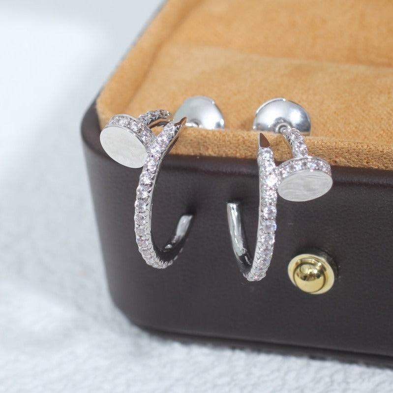 [Rose Jewelrys]JUSTE EARRINGS 12.75MM SILVER DIAMOND