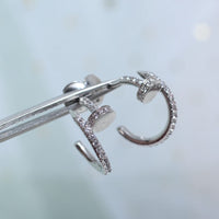 [🌹Rose💎]JUSTE EARRINGS 12.75MM SILVER DIAMOND