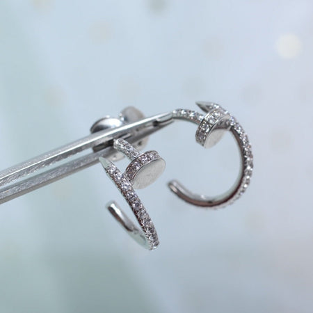 [🌹Rose💎]JUSTE EARRINGS 12.75MM SILVER DIAMOND
